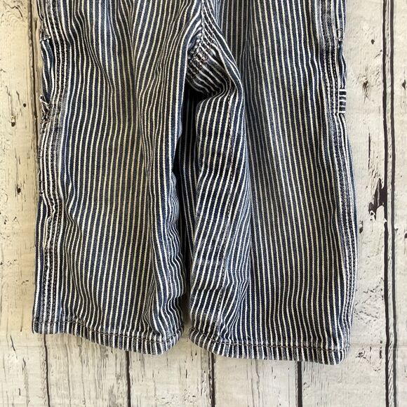 OshKosh B’Gosh Baby Vestbak Striped Engineer Overalls Size 12m Train Conductor - Picture 4 of 9